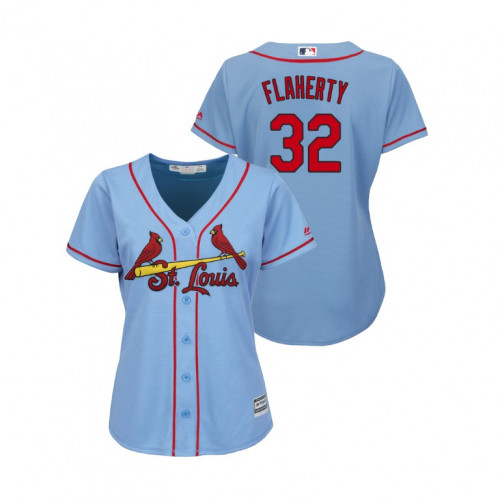 Cardinals #22 Jack Flaherty Light Blue Alternate Women's Stitched MLB Jersey